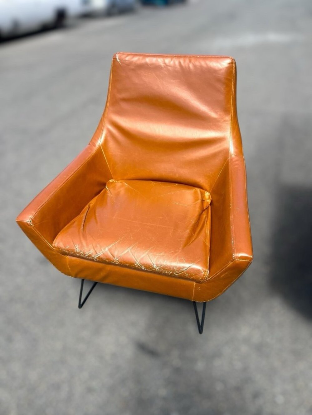 TWO Adesso Kendrick Chair, Tan Brown Faux Leather
